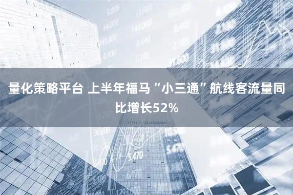 量化策略平台 上半年福马“小三通”航线客流量同比增长52%